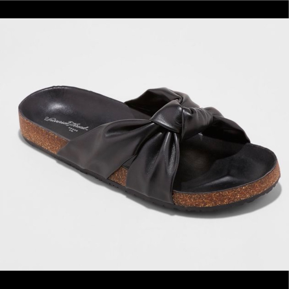 Size 6 knotted black sandals